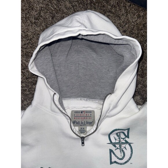 Seattle Mariners Hoodie Womens Sz M 1/4 Zip Pullover Soft As A Grape Embroidered - Picture 14 of 16